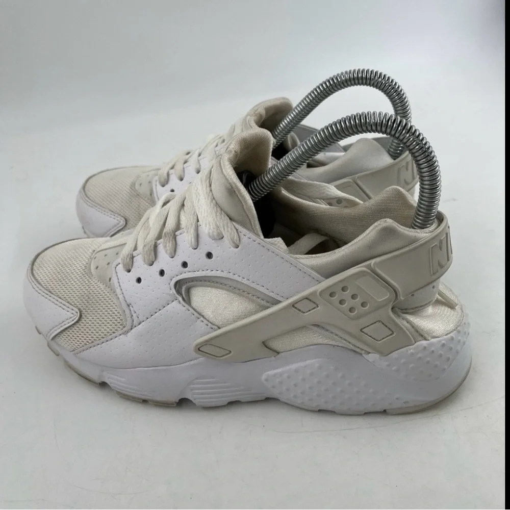 👞 Nike Kids Air Huarache- SZV6 Y -White Lace-Up Shoes Sneakers